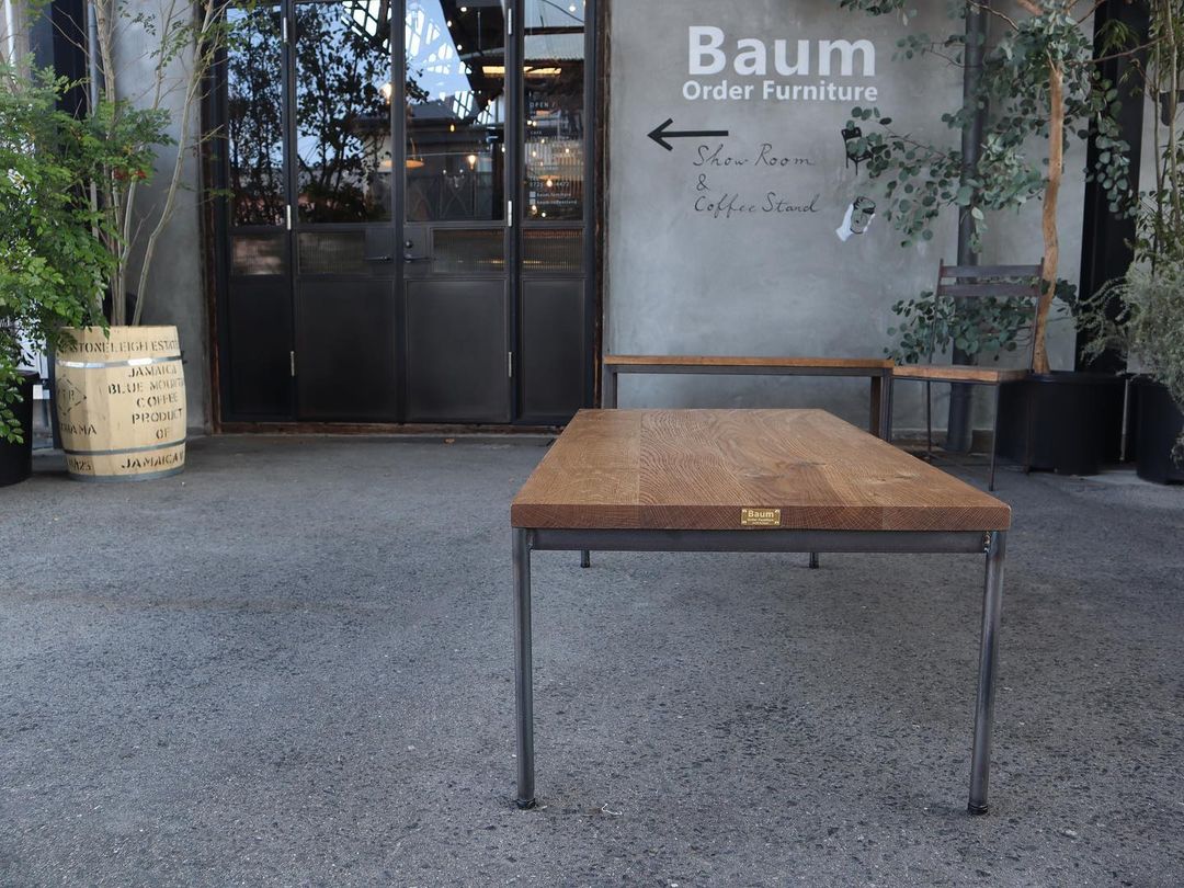 無垢アイアンローテーブル デスク