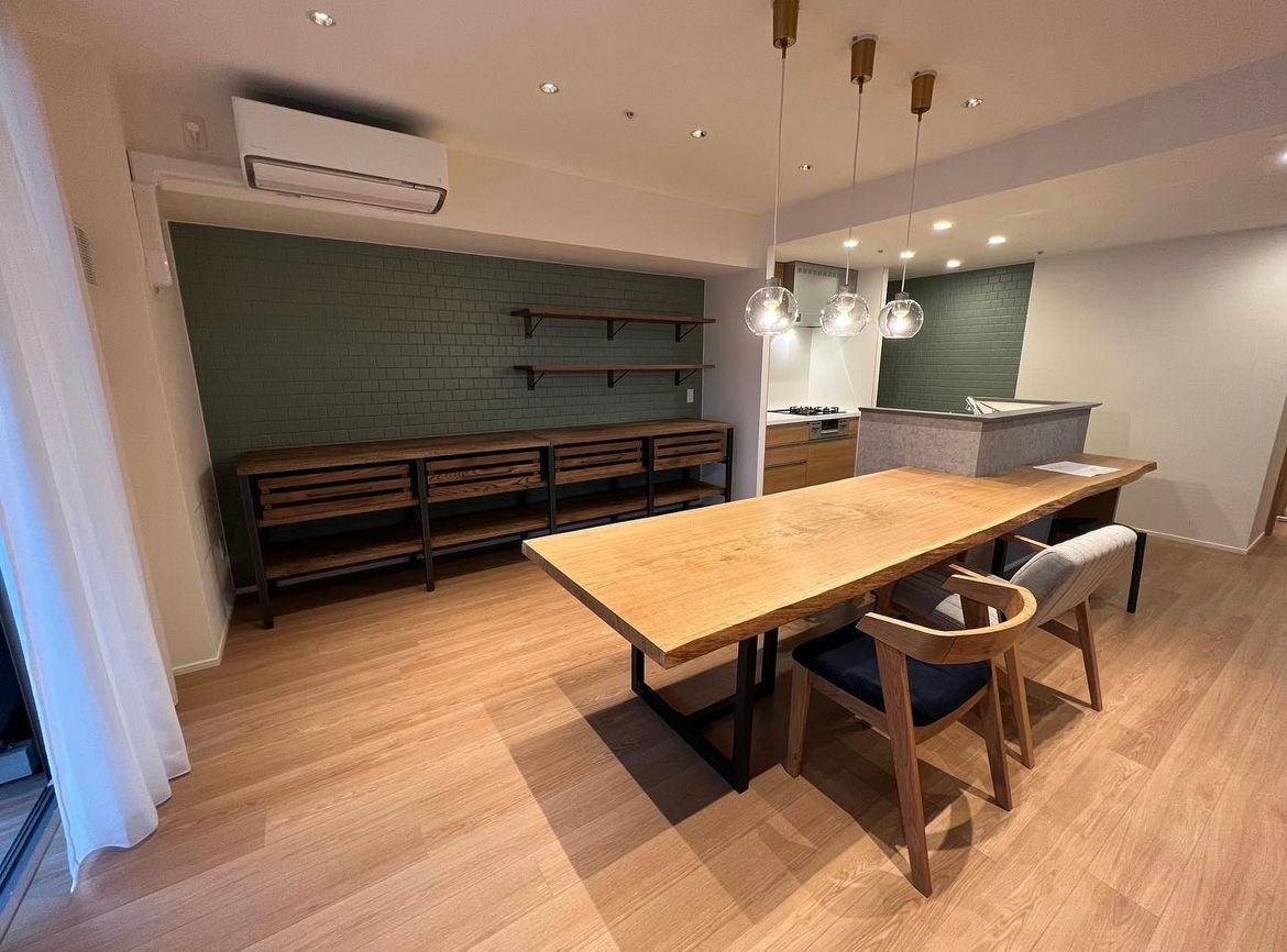 w-021 オークオープンシェルフ / オークヘッドボード / オーク収納BOX / アイアンウォールシェルフ