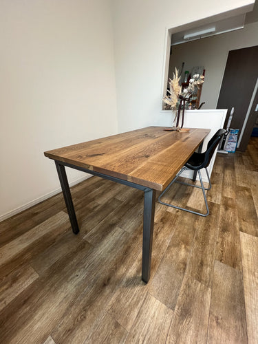 無垢アイアンダイニングテーブル オーク無垢材