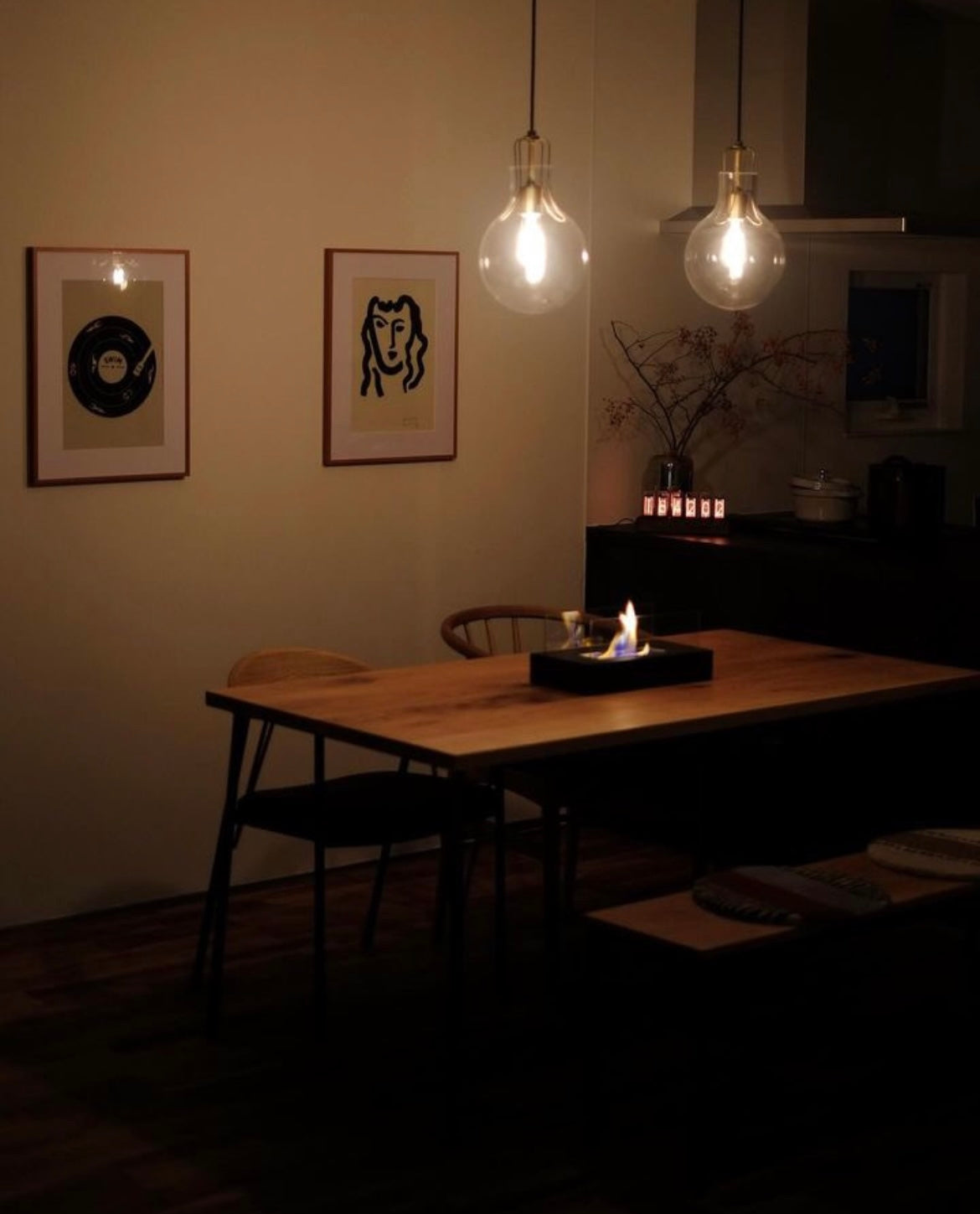 w-034 オークダイニングテーブル / オークダイニングベンチ / アイアンレッグ