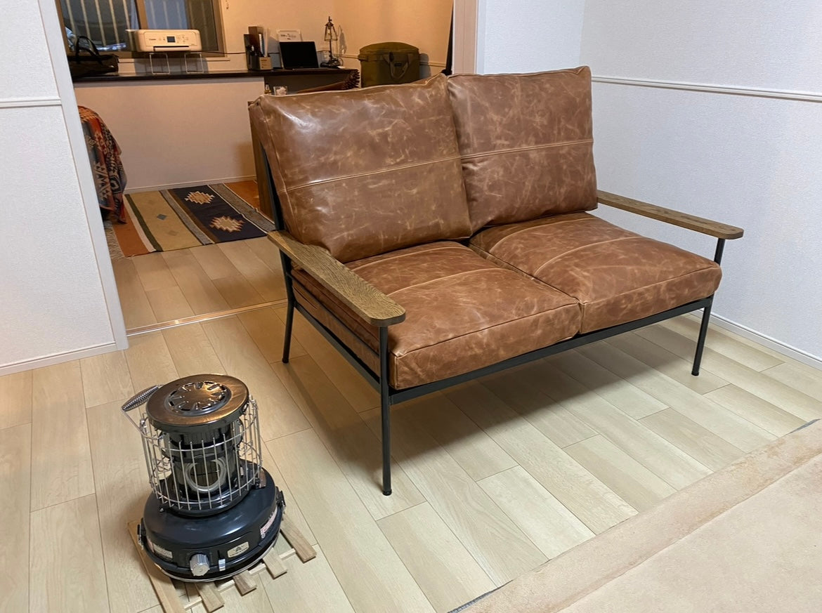 w-036 アイアンソファ / レザー / オーク