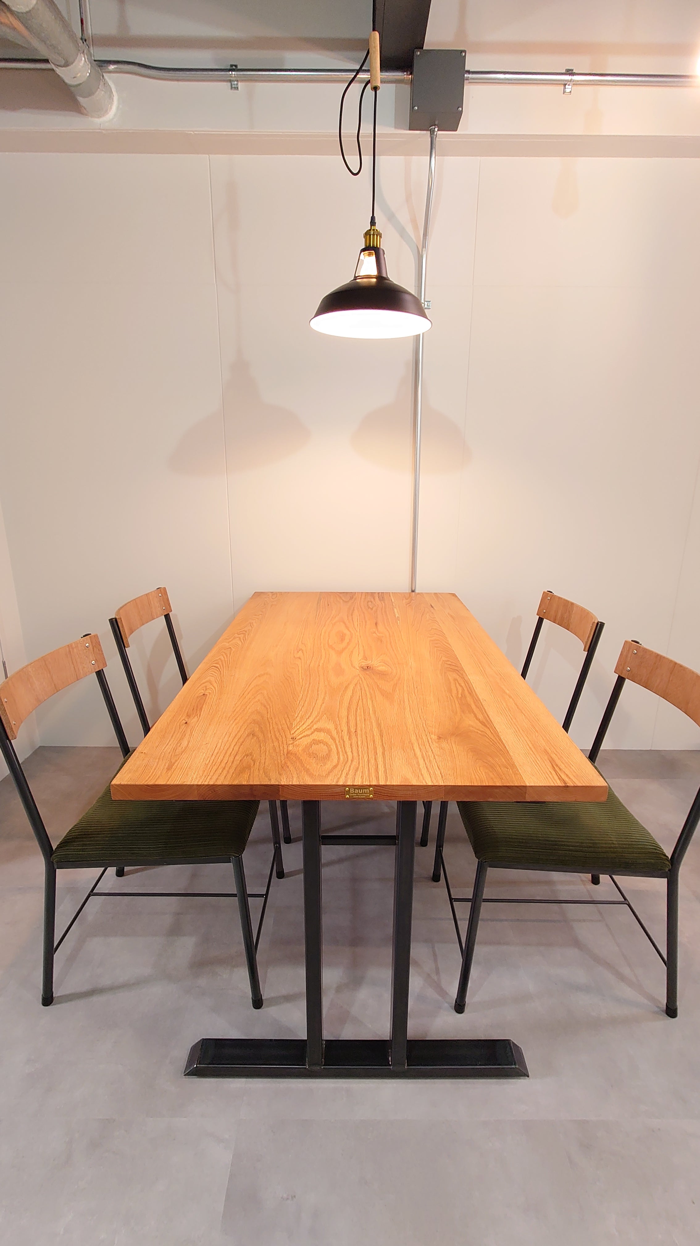 無垢アイアンダイニングテーブル アイアン脚 アイアンチェア コーデュロイ