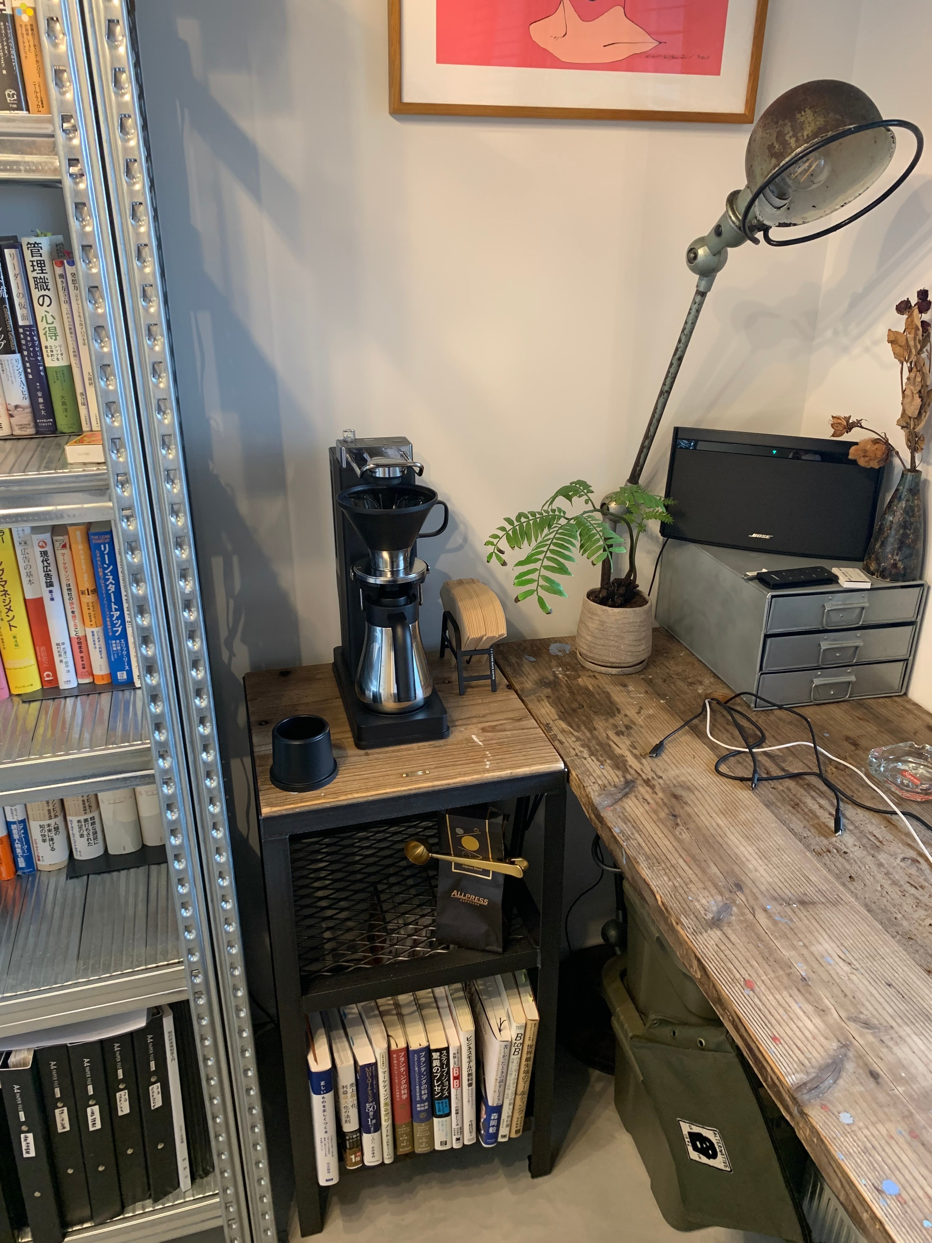 アイアンと古材足場板のチェスト