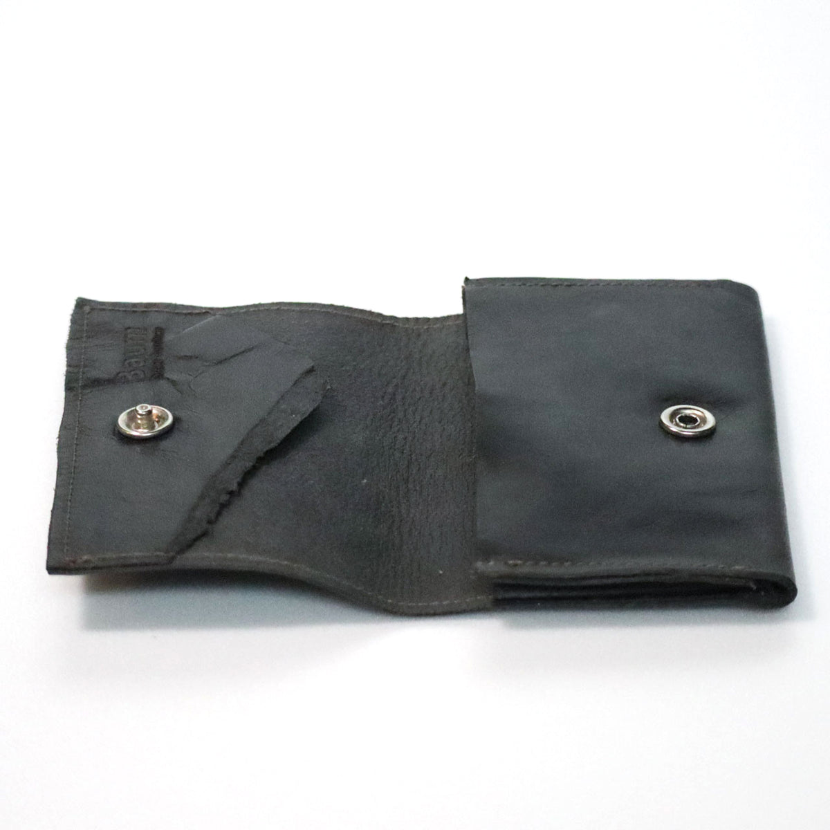 【SALE】レザースナップ財布 - ブラック