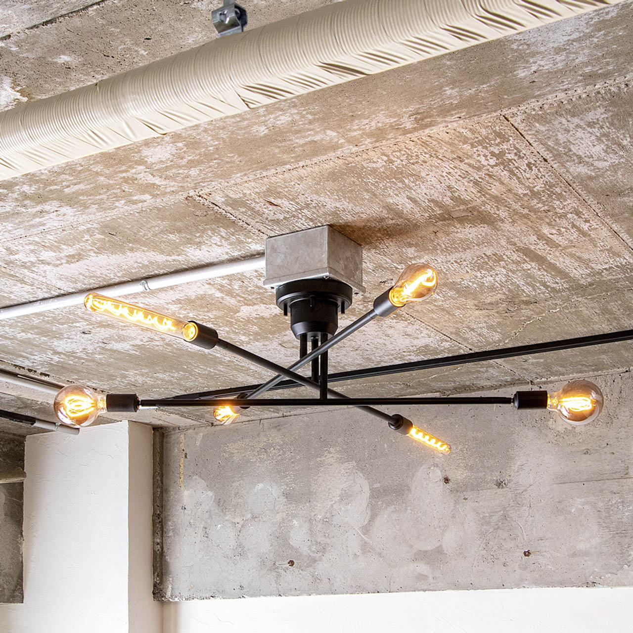 SOLD!! 覗か アイアン シーリング ライト 