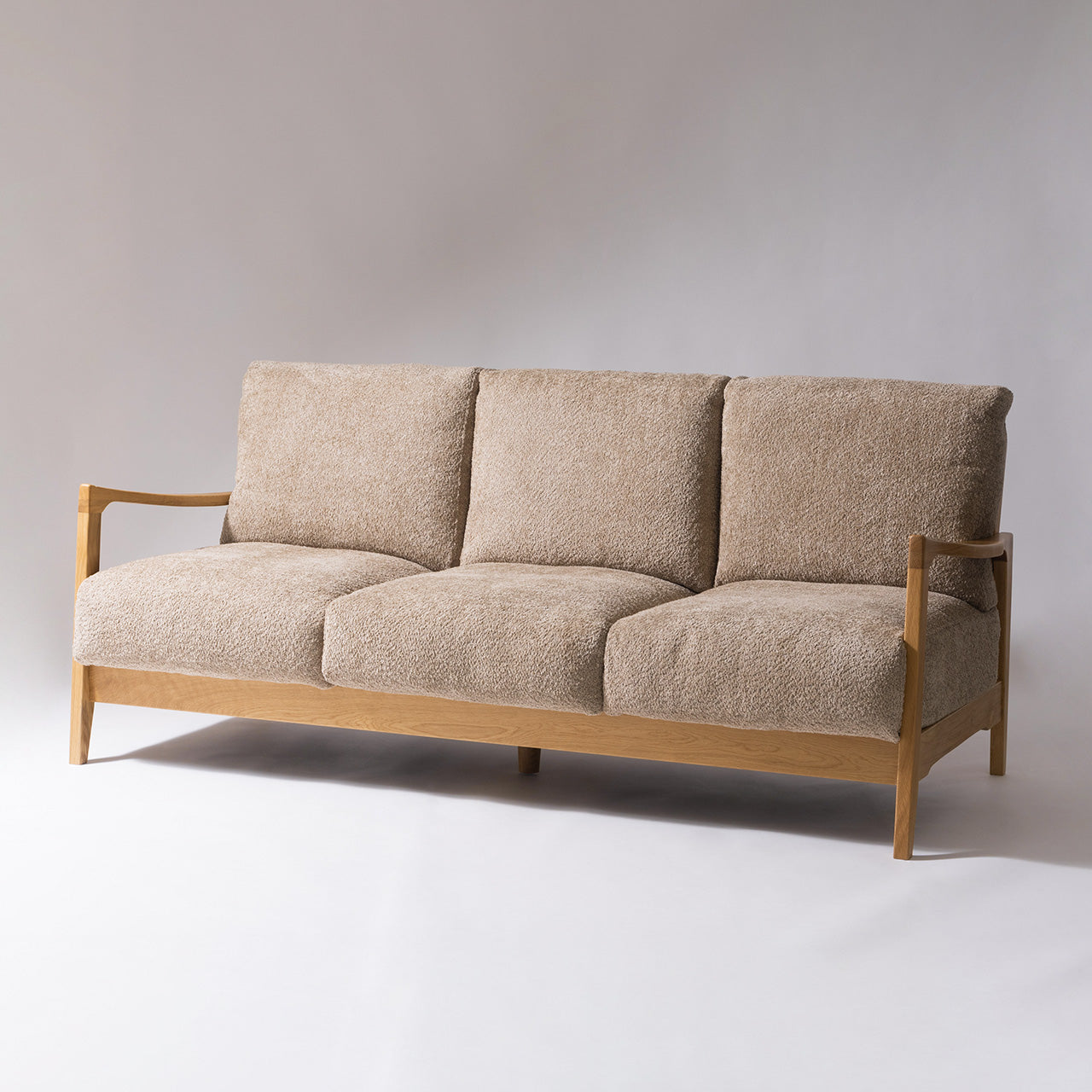 Marjoram Sofa ソファ ソファー 三人掛け リビング 寝室 リラックス ブークレ クロスレザー スチール 天然木 家具