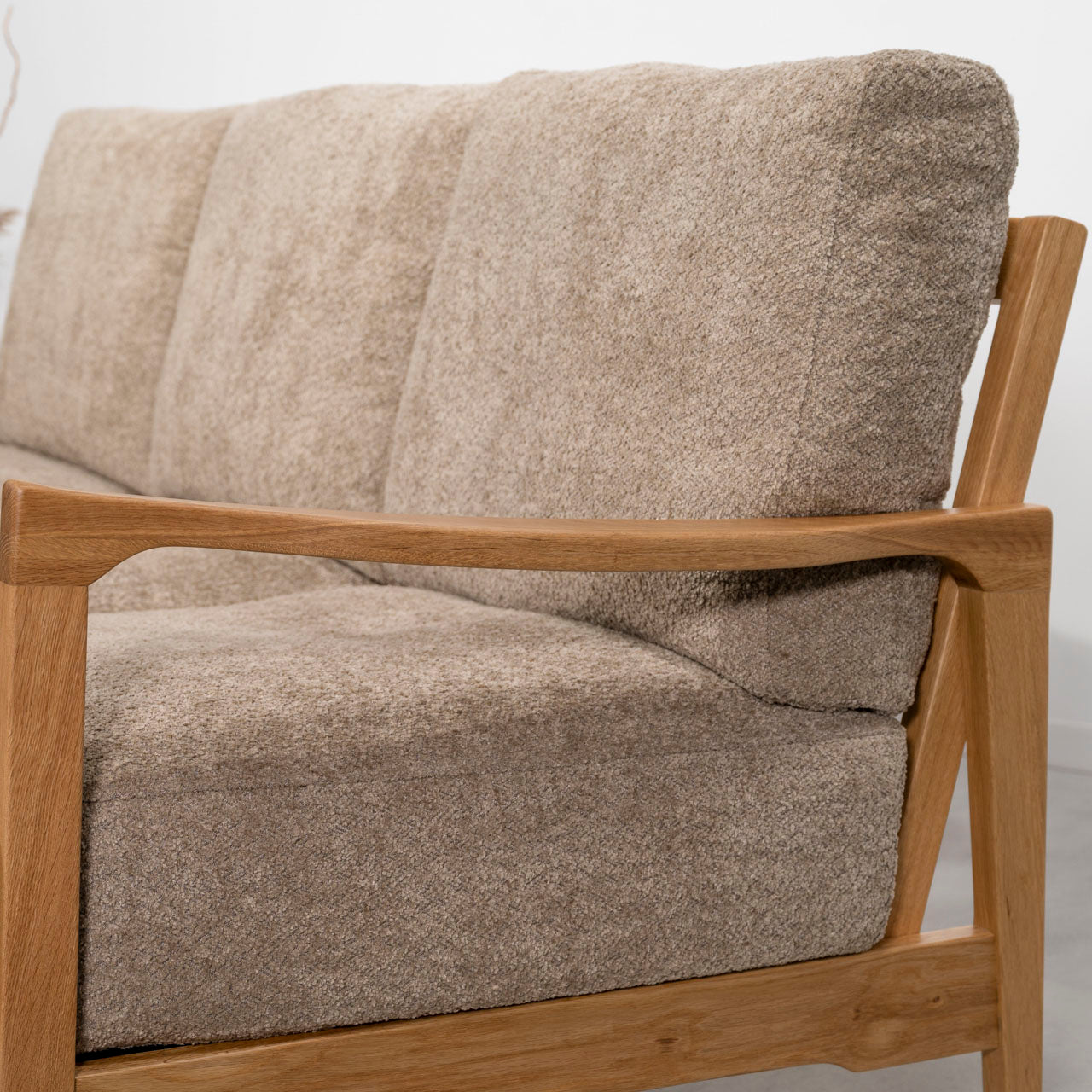 Marjoram Sofa ソファ ソファー 三人掛け リビング 寝室 リラックス ブークレ クロスレザー スチール 天然木 家具