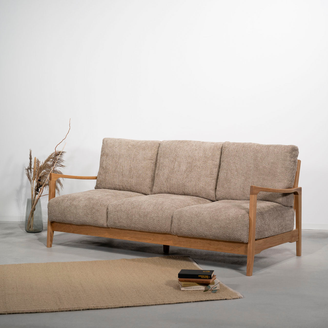 Marjoram Sofa ソファ ソファー 三人掛け リビング 寝室 リラックス ブークレ クロスレザー スチール 天然木 家具