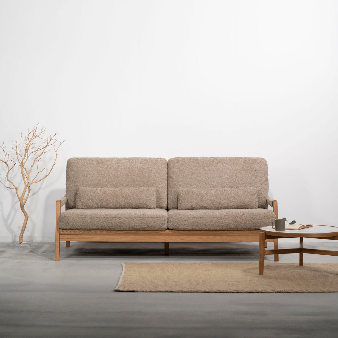 Fennel Sofa ソファ ソファー 二人掛け リビング 寝室 リラックス ブークレ クロスレザー スチール 天然木 家具