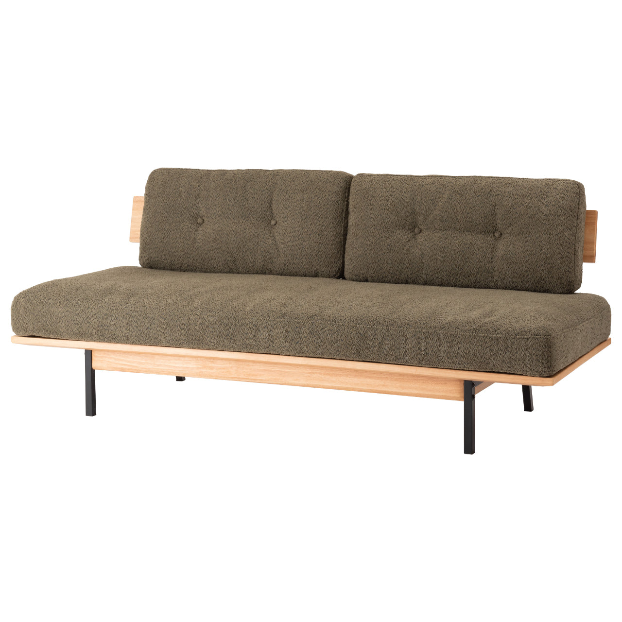 Myrtle Sofa ソファ ソファー 二人掛け アームレス リビング 寝室 リラックス ブークレ クロスレザー スチール 天然木 家具