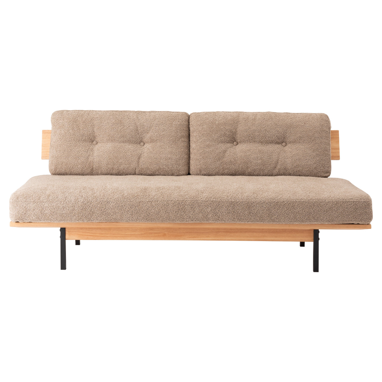 Myrtle Sofa ソファ ソファー 二人掛け アームレス リビング 寝室 リラックス ブークレ クロスレザー スチール 天然木 家具