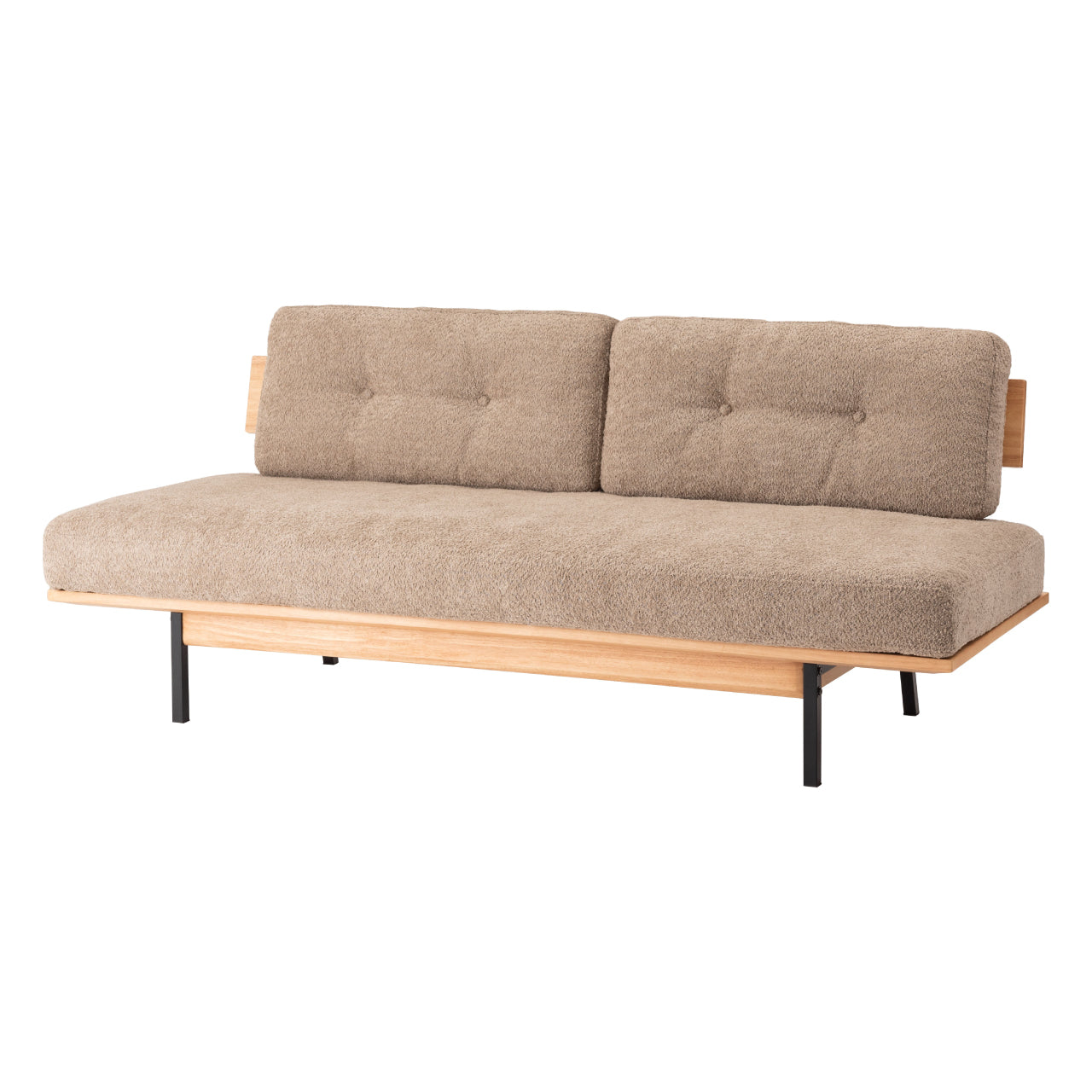 Myrtle Sofa ソファ ソファー 二人掛け アームレス リビング 寝室 リラックス ブークレ クロスレザー スチール 天然木 家具