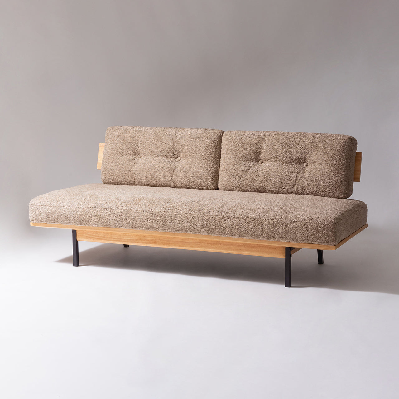 Myrtle Sofa ソファ ソファー 二人掛け アームレス リビング 寝室 リラックス ブークレ クロスレザー スチール 天然木 家具