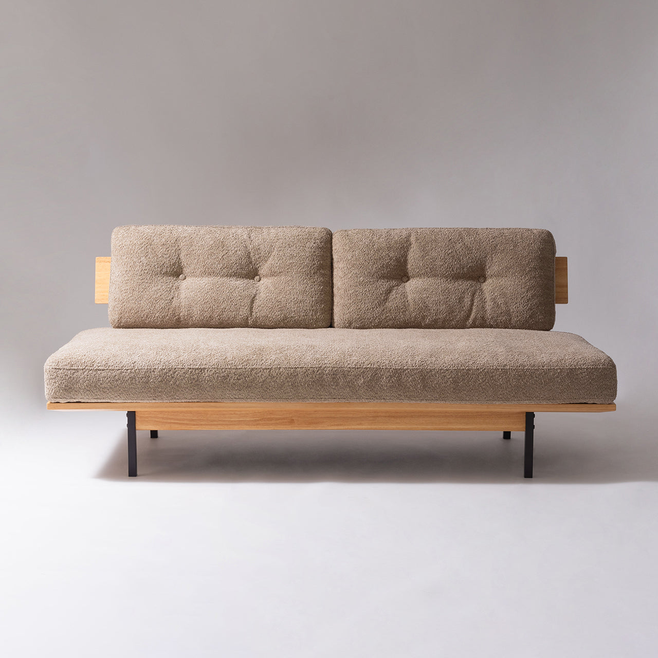 Myrtle Sofa ソファ ソファー 二人掛け アームレス リビング 寝室 リラックス ブークレ クロスレザー スチール 天然木 家具