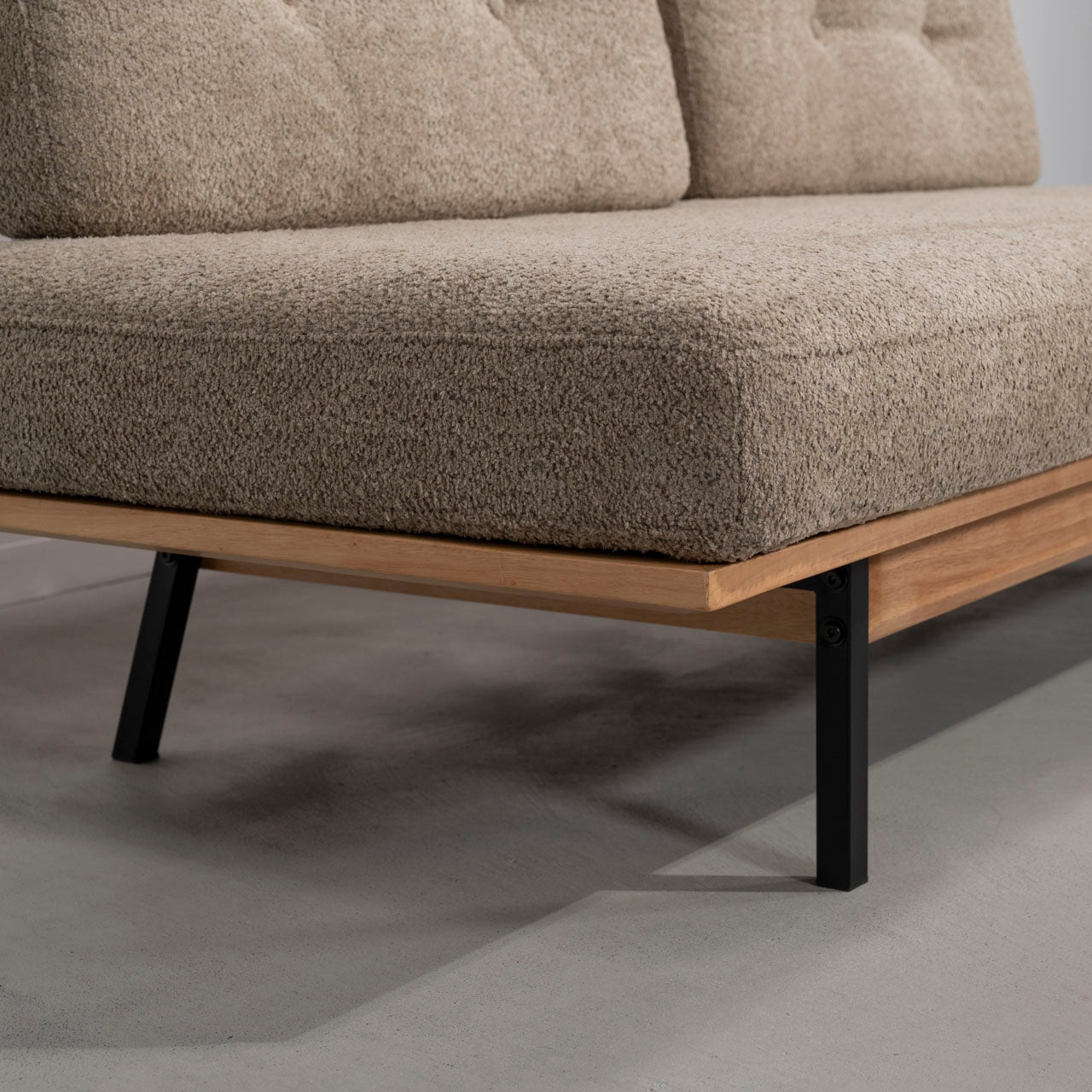 Myrtle Sofa ソファ ソファー 二人掛け アームレス リビング 寝室 リラックス ブークレ クロスレザー スチール 天然木 家具