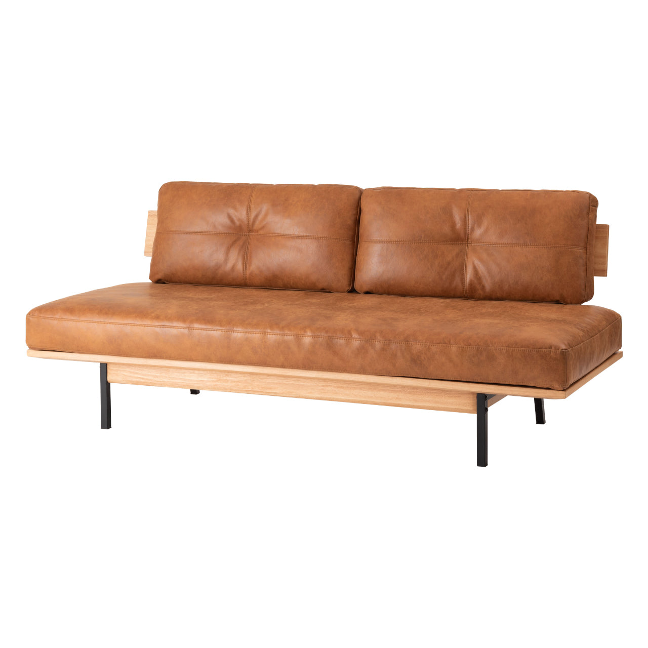 Myrtle Sofa ソファ ソファー 二人掛け アームレス リビング 寝室 リラックス ブークレ クロスレザー スチール 天然木 家具