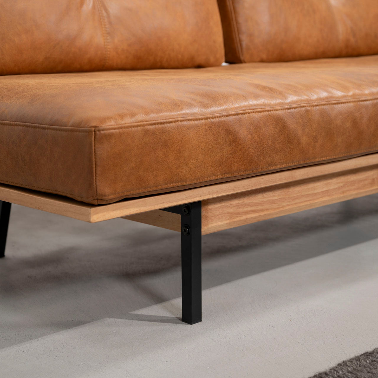 Myrtle Sofa ソファ ソファー 二人掛け アームレス リビング 寝室 リラックス ブークレ クロスレザー スチール 天然木 家具