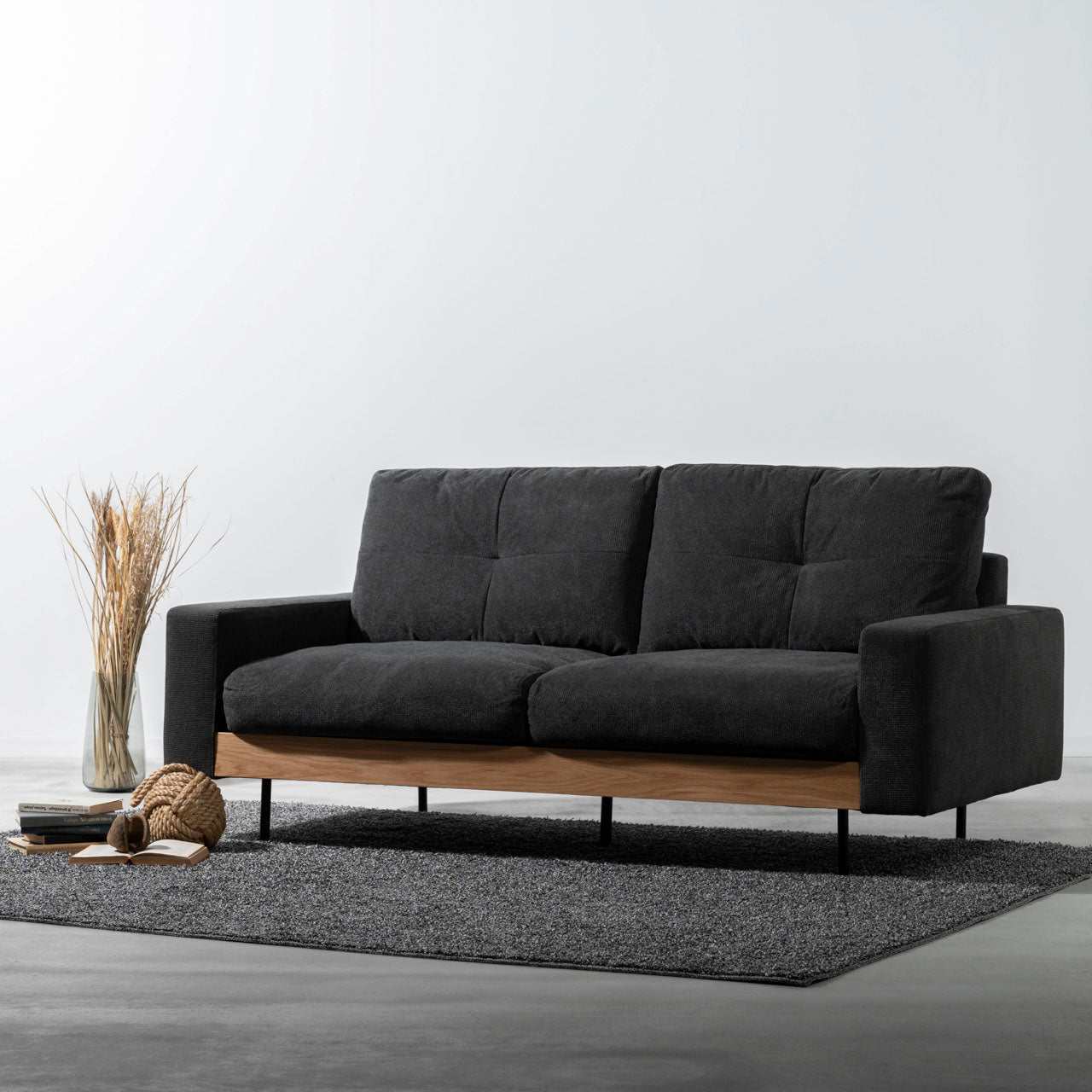 Flax Sofa ソファ ソファー 二人掛け リビング 寝室 リラックス ファブリック スチール オーク 天然木 家具