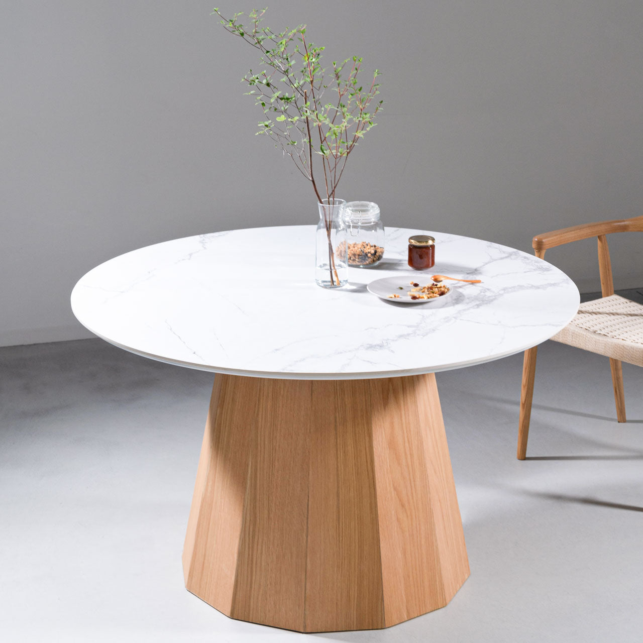 Parma Dining Table リビングテーブル テーブル デスク セラミック天板 大理石調 ブラックストーン調 天然木 リビング カフェ サロン 店舗 家具