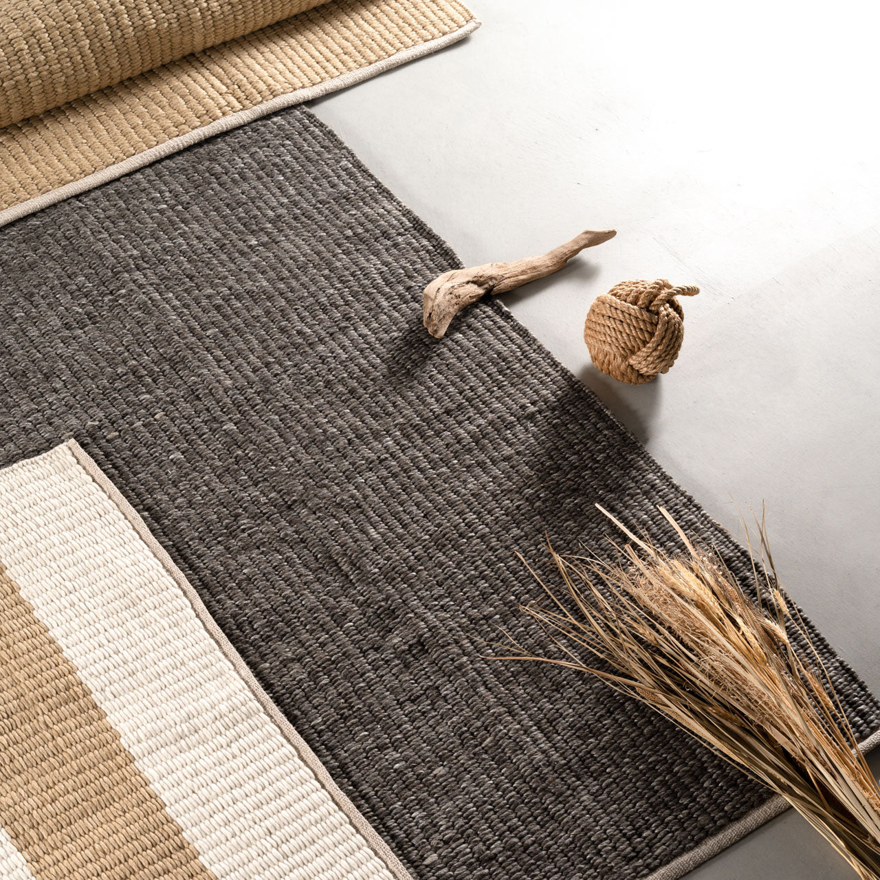 Rectangle P Rug ラグマット 170×230 ラグ ウール コットン ポリエステル 防ダニ・抗菌防臭・防炎機能 ホットカーペット 床暖房 インテリア インテリア雑貨
