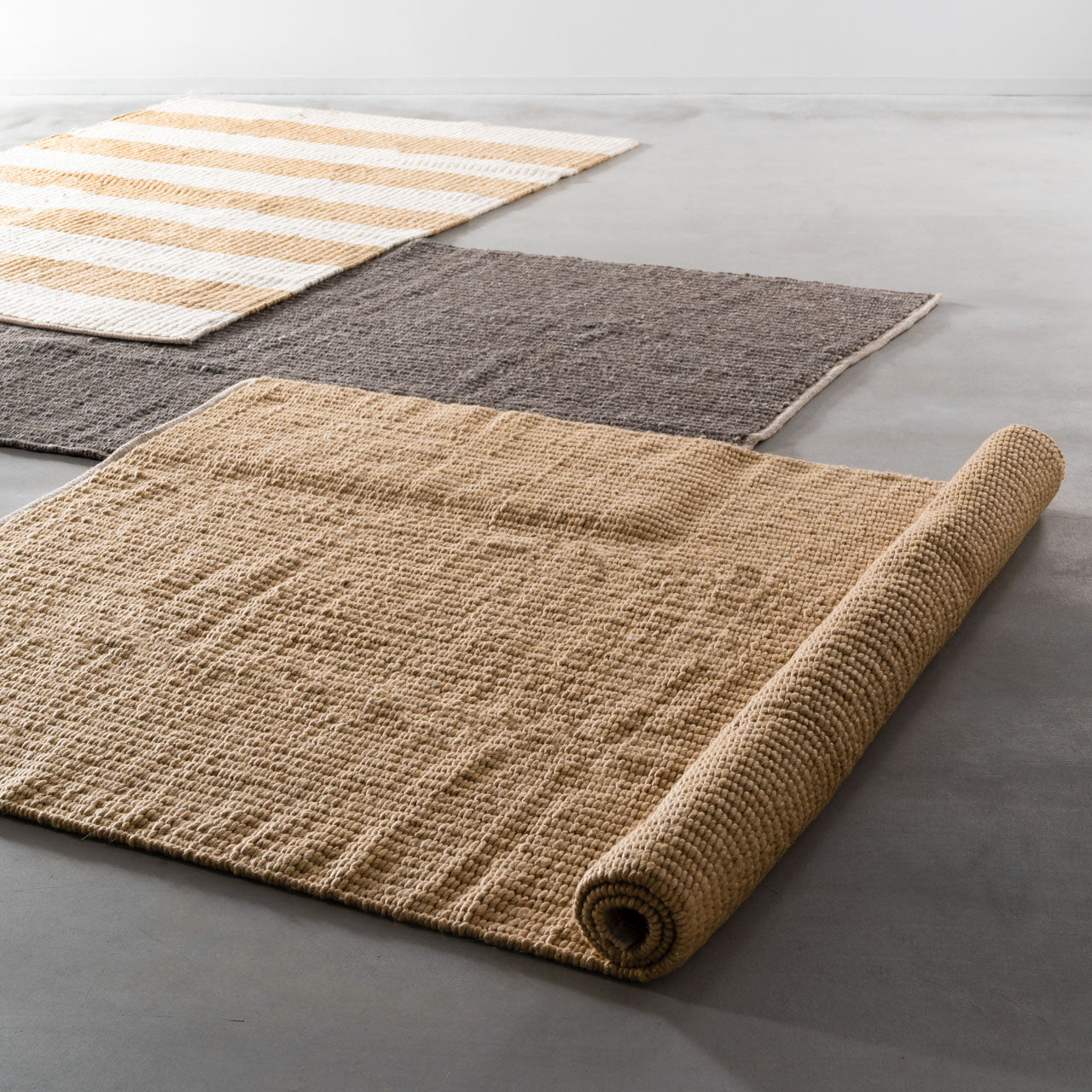 Rectangle P Rug ラグマット 170×230 ラグ ウール コットン ポリエステル 防ダニ・抗菌防臭・防炎機能 ホットカーペット 床暖房 インテリア インテリア雑貨
