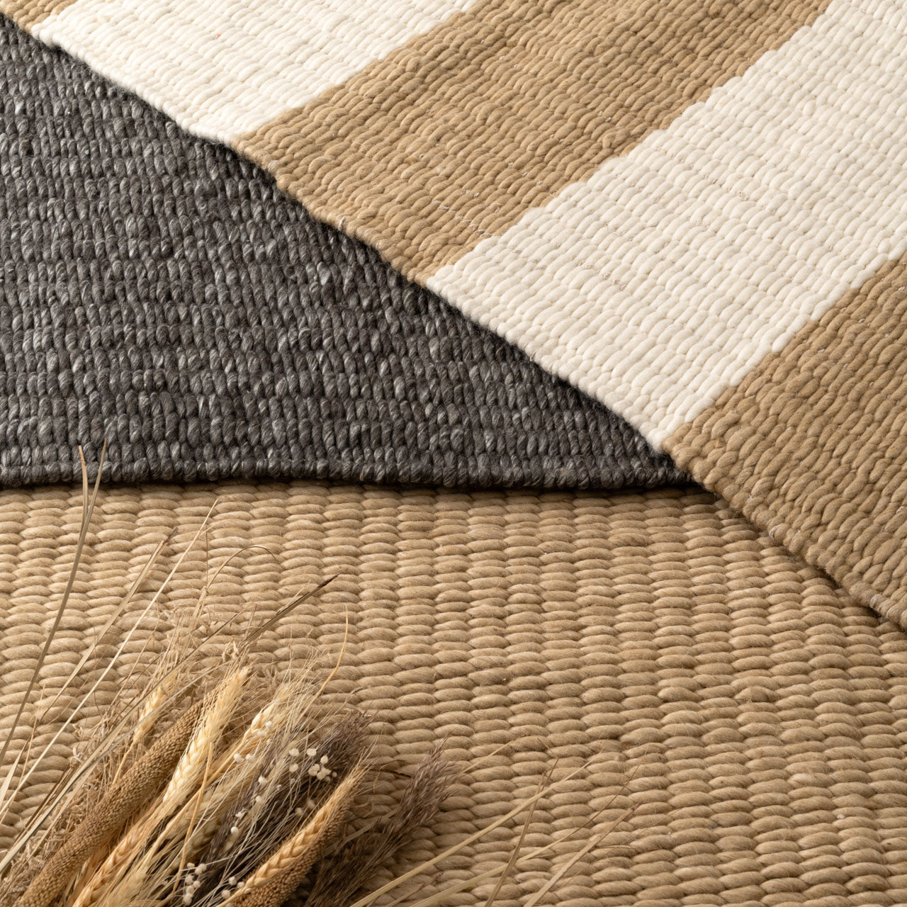 Rectangle P Rug ラグマット 170×230 ラグ ウール コットン ポリエステル 防ダニ・抗菌防臭・防炎機能 ホットカーペット 床暖房 インテリア インテリア雑貨