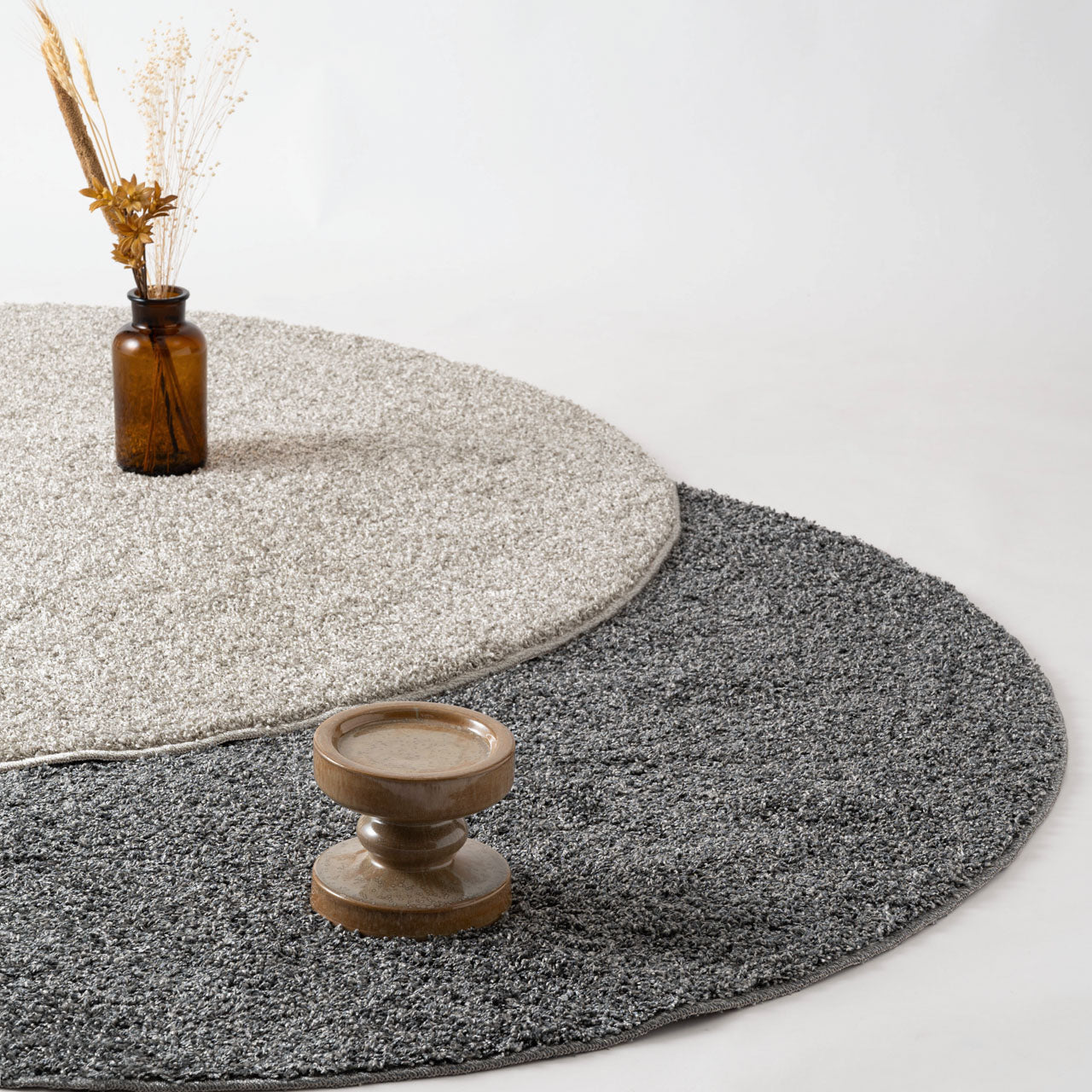 Round W Rug ラグマット 160×160 丸ラグ ラウンドラグ ラグ ショートシャギー ポリエステル 防ダニ・抗菌防臭・防炎機能 ホットカーペット 床暖房 インテリア インテリア雑貨