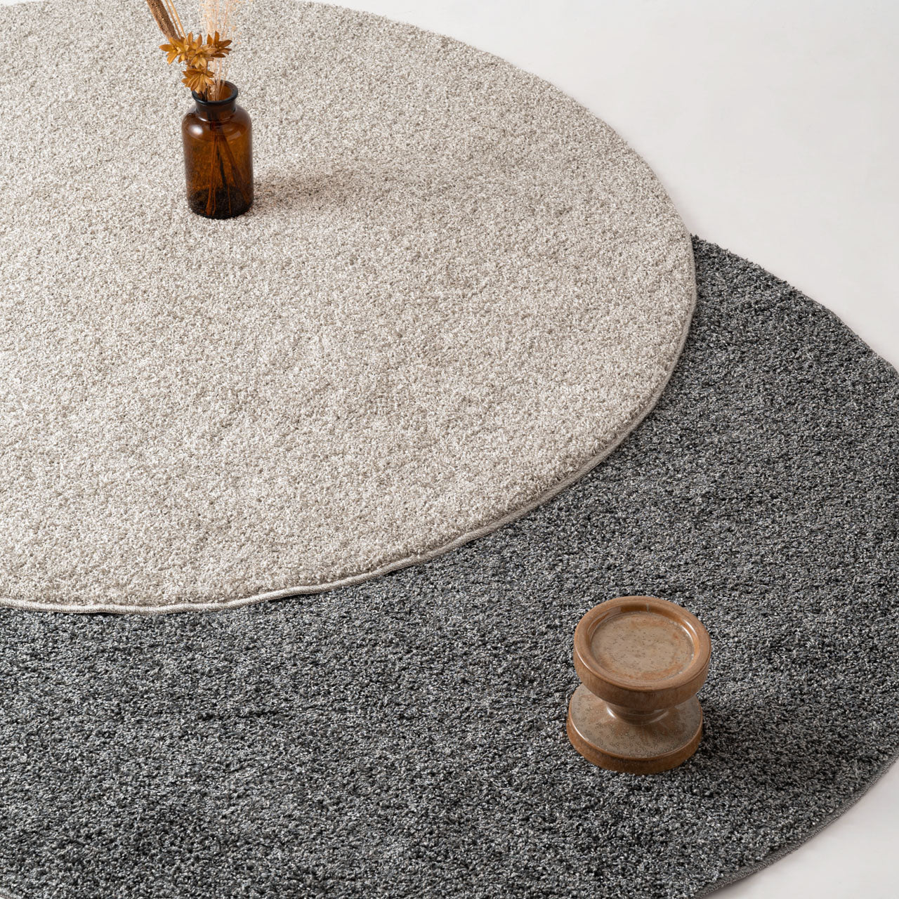 Round W Rug ラグマット 160×160 丸ラグ ラウンドラグ ラグ ショートシャギー ポリエステル 防ダニ・抗菌防臭・防炎機能 ホットカーペット 床暖房 インテリア インテリア雑貨
