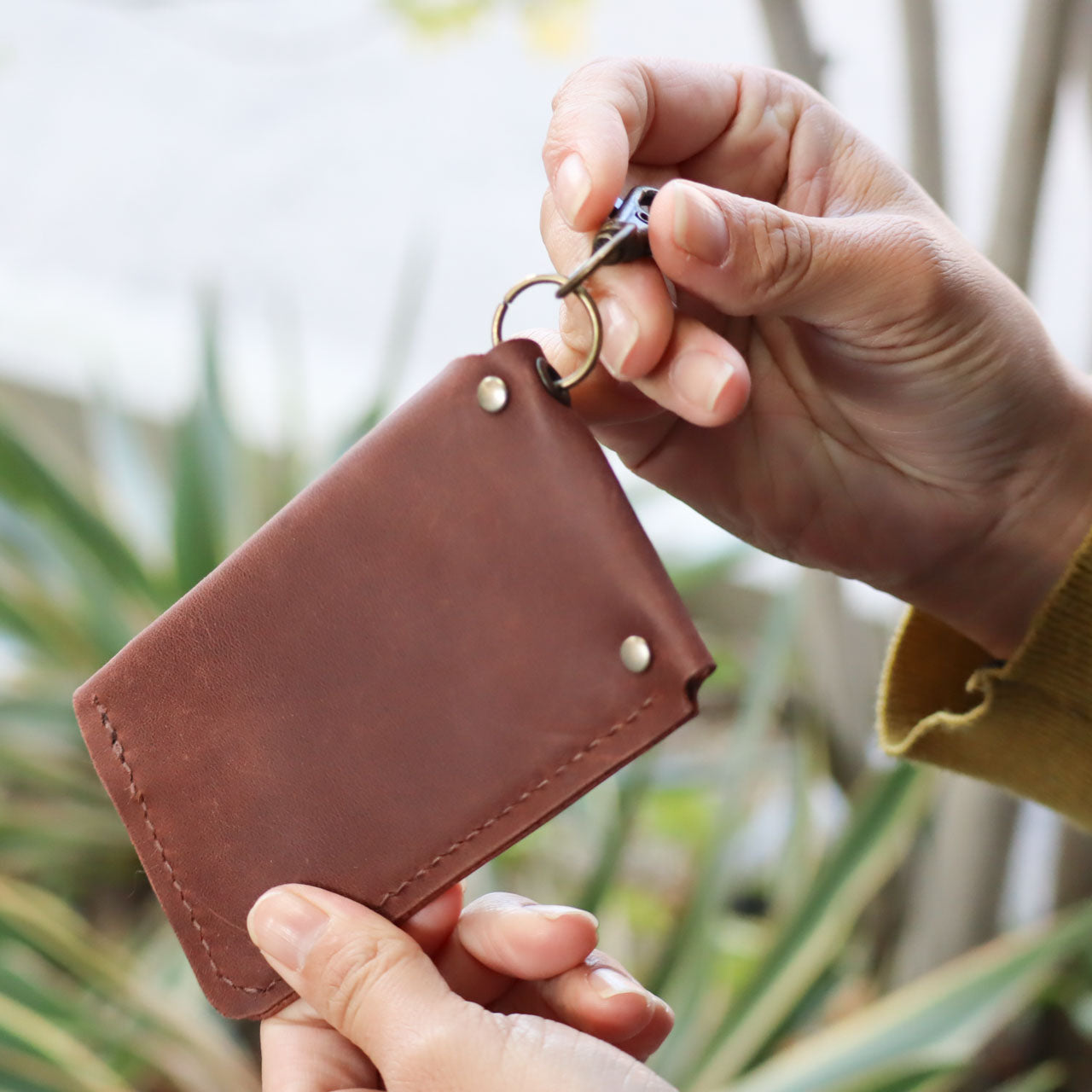 Leather Snap Card Case