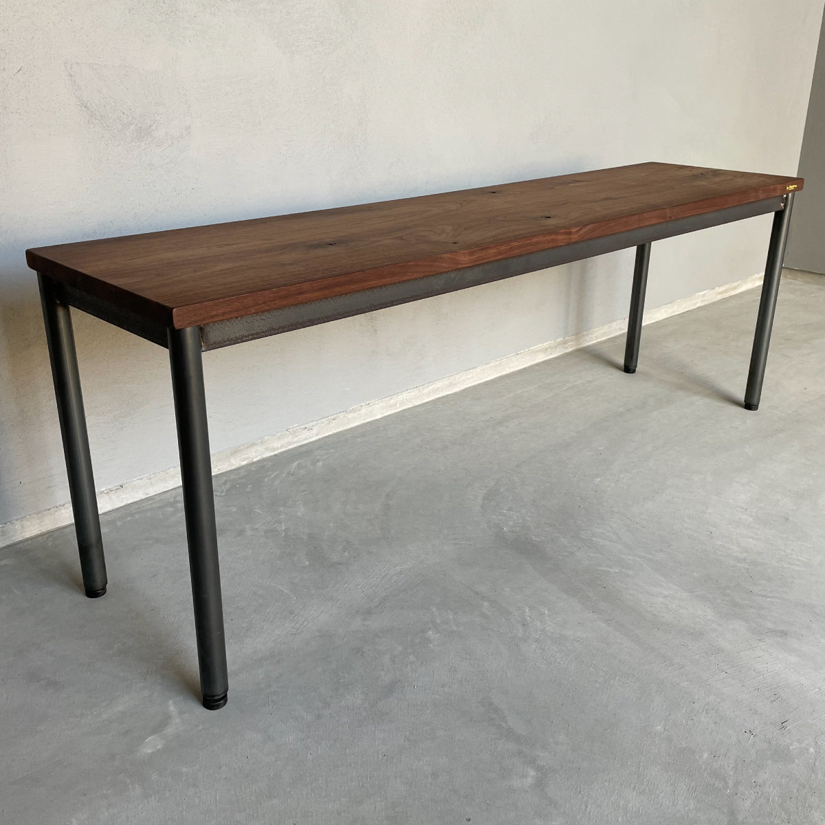 ダイニングベンチ、ベンチ、無垢材とアイアン脚のベンチ