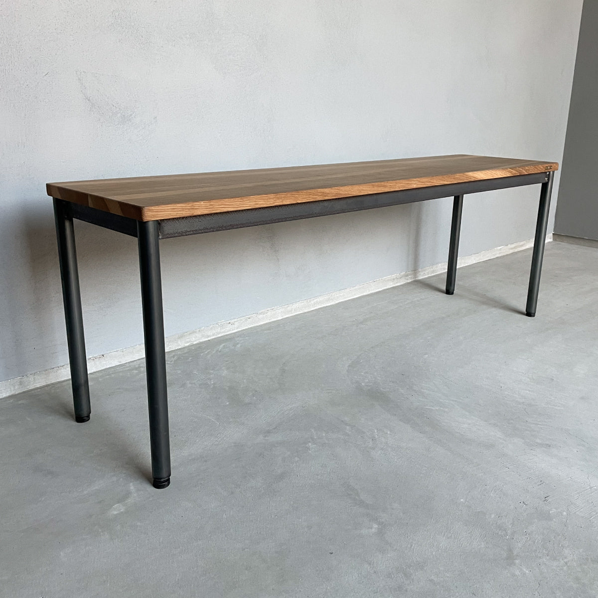 ダイニングベンチ、ベンチ、無垢材とアイアン脚のベンチ