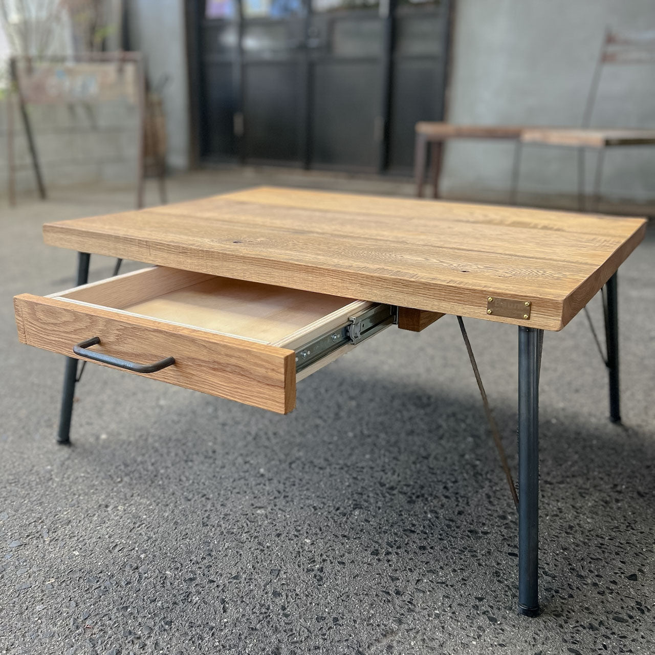 【リメイクアウトレット品】Remake Oak Drawer Low Desk