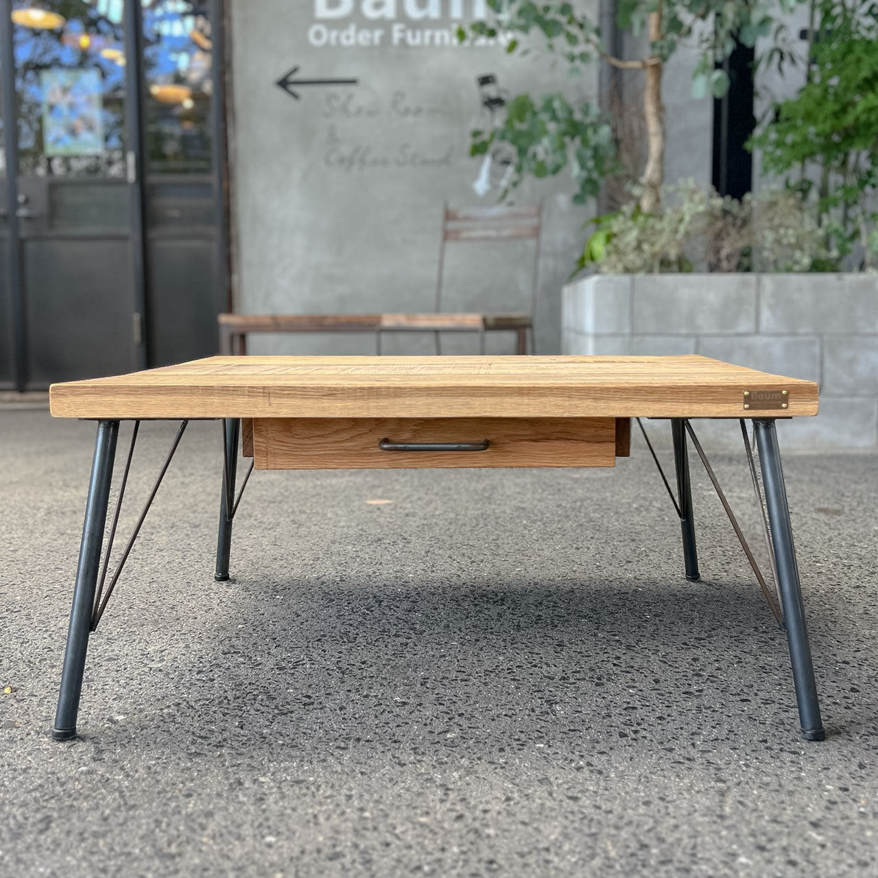 【リメイクアウトレット品】Remake Oak Drawer Low Desk