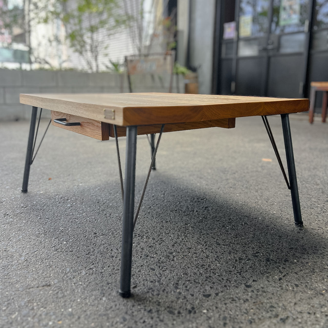 【リメイクアウトレット品】Remake Oak Drawer Low Desk