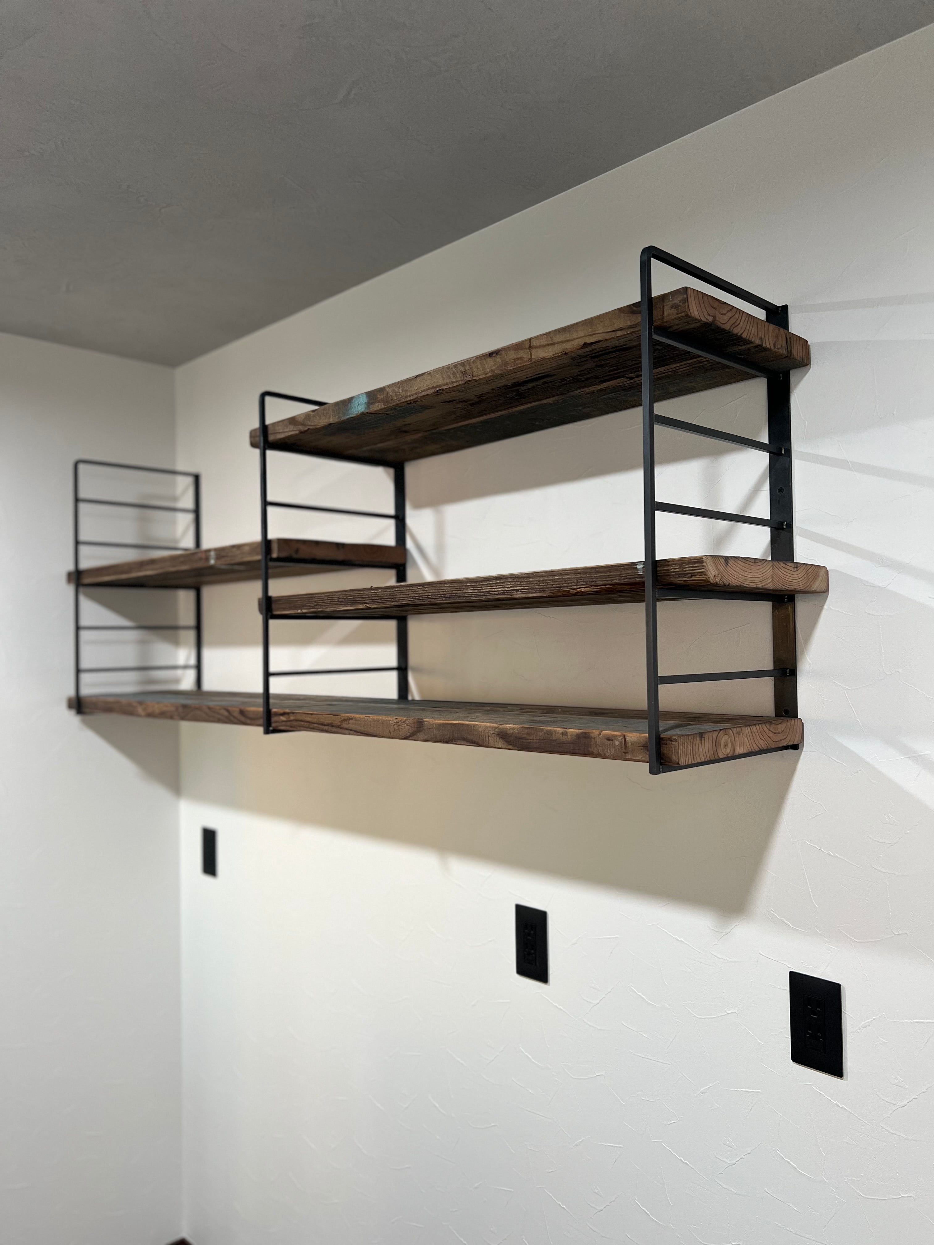 w-155 パイプハンガー 室内物干し ウォールシェルフ