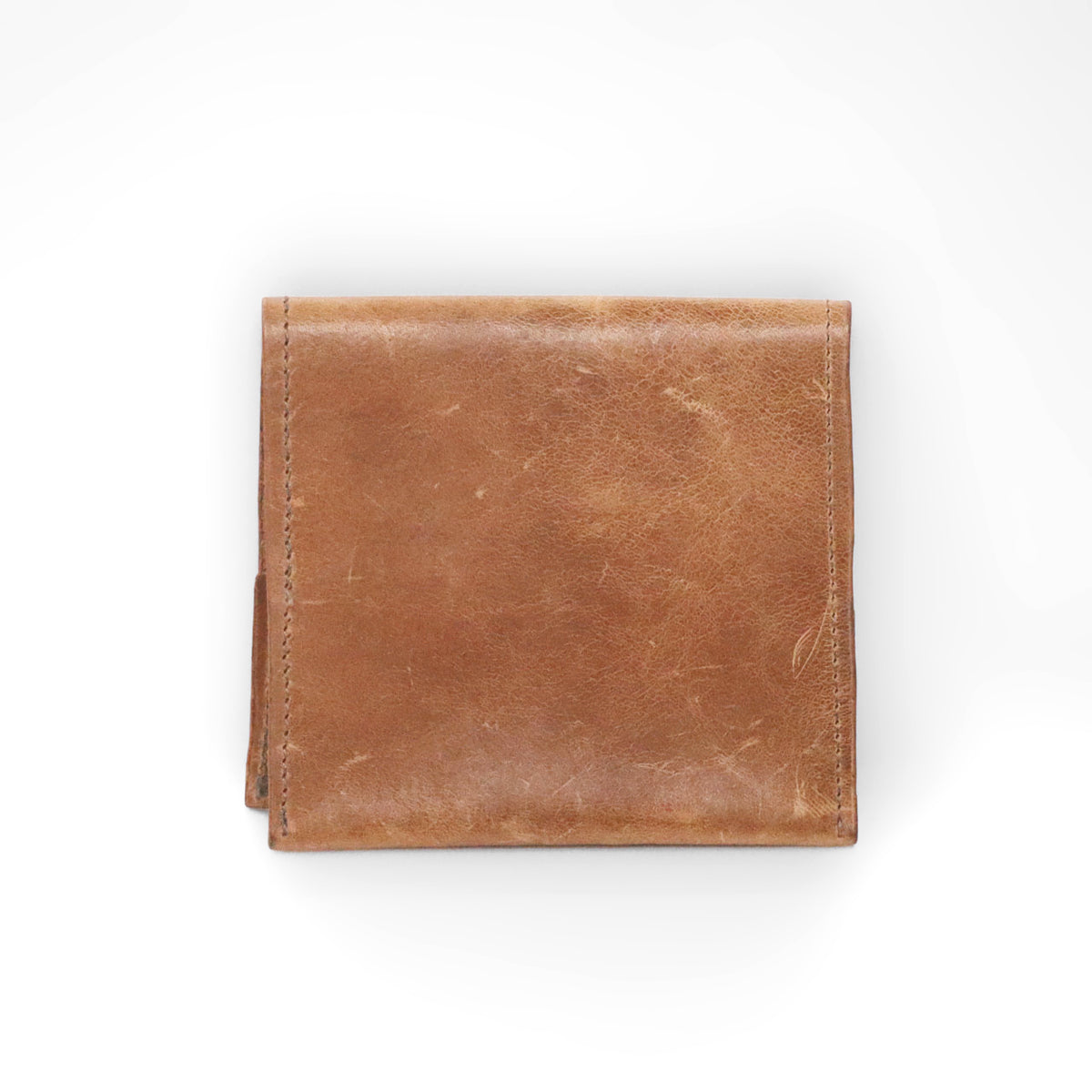 【SALE】レザー二つ折り札入れ - カフェオレ