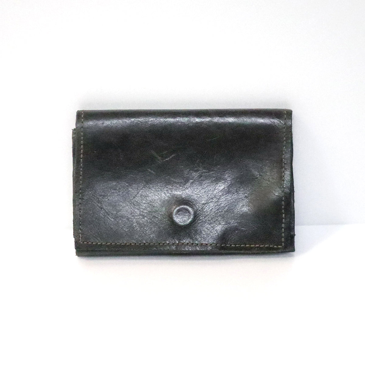 【SALE】レザースナップ財布 - ブラック