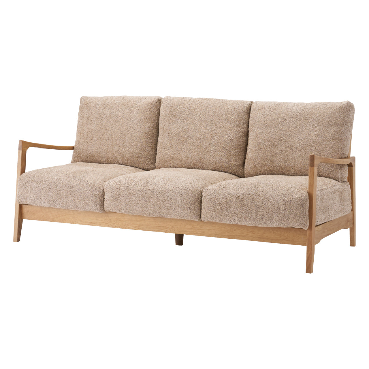 Marjoram Sofa ソファ ソファー 三人掛け リビング 寝室 リラックス ブークレ クロスレザー スチール 天然木 家具