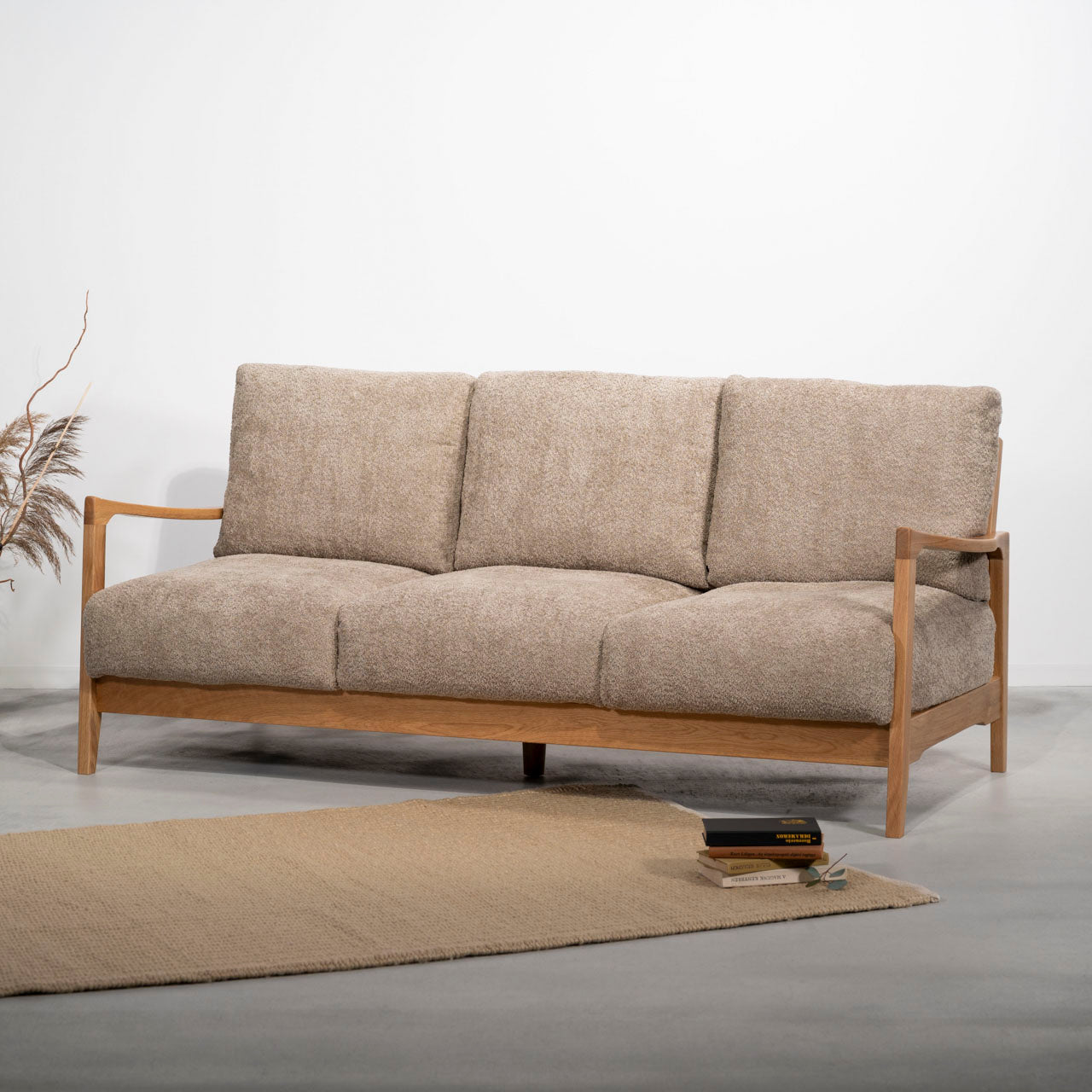 Marjoram Sofa ソファ ソファー 三人掛け リビング 寝室 リラックス ブークレ クロスレザー スチール 天然木 家具