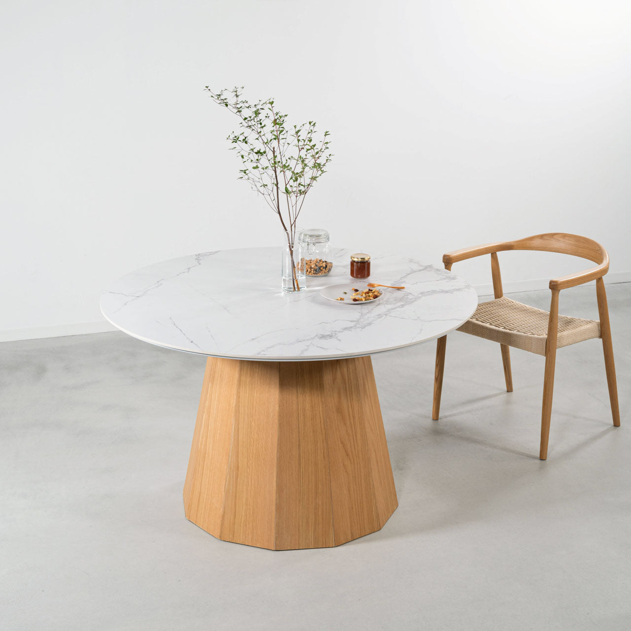 Parma Dining Table リビングテーブル テーブル デスク セラミック天板 大理石調 ブラックストーン調 天然木 リビング カフェ サロン 店舗 家具