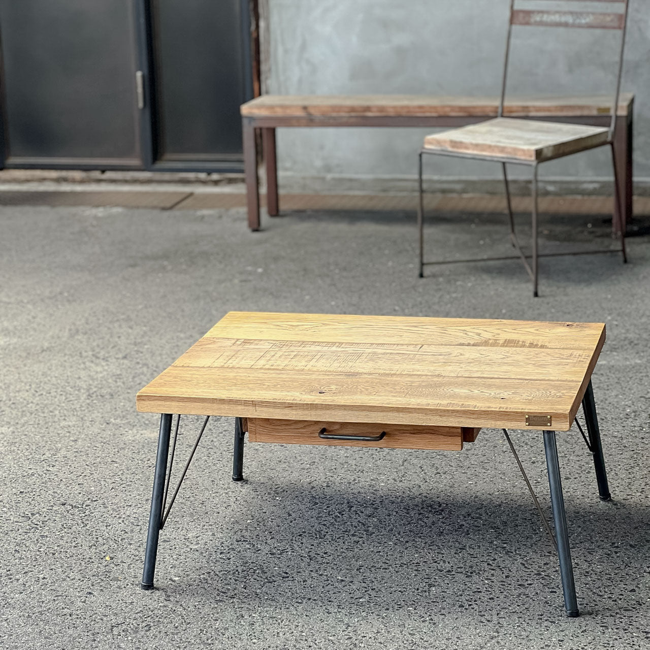 【リメイクアウトレット品】Remake Oak Drawer Low Desk